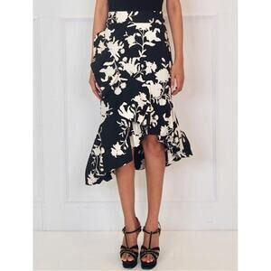 Johanna Ortiz x H&M Floral Skirt 14 Black Flounced Frill Flamenco Lola Rumba